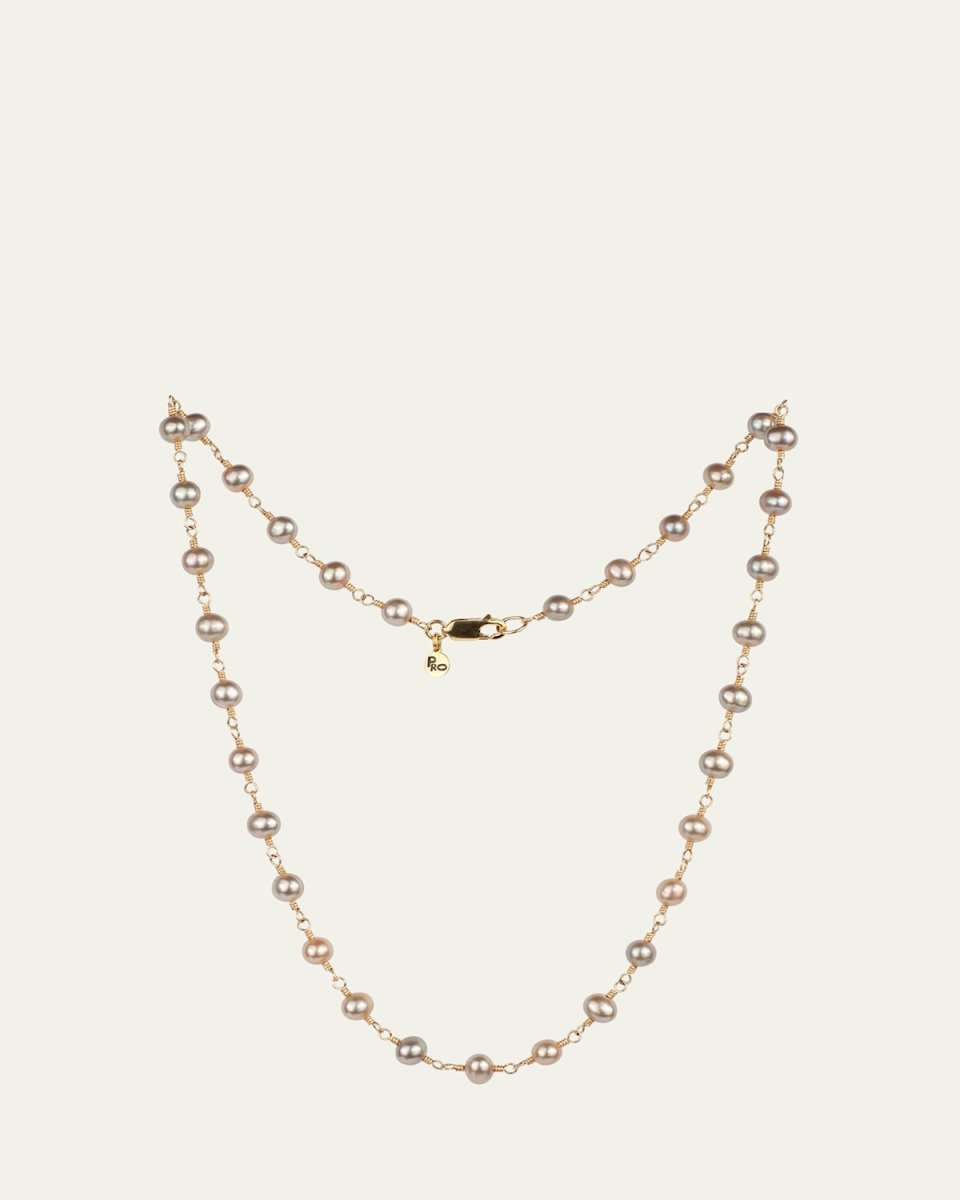 Canyon Necklace with Pearls, 16"L